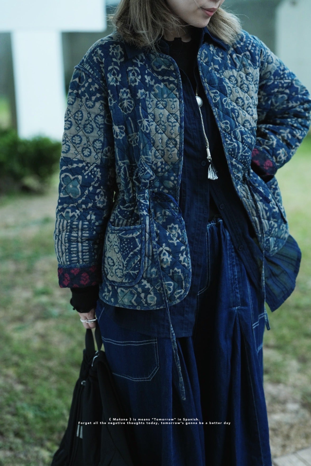 MZ638 PATCHWORK QUILTING JACKET (藍染1）
