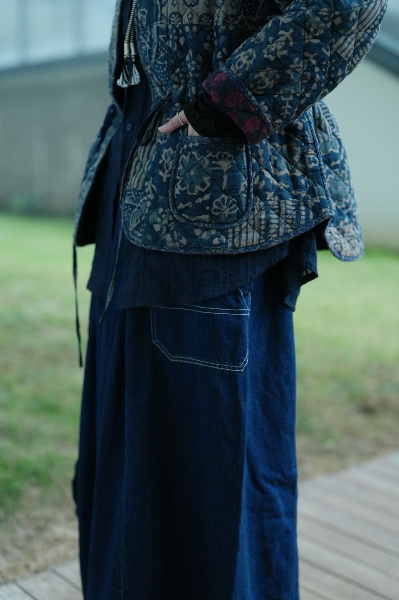 MZ638 PATCHWORK QUILTING JACKET (藍染1）
