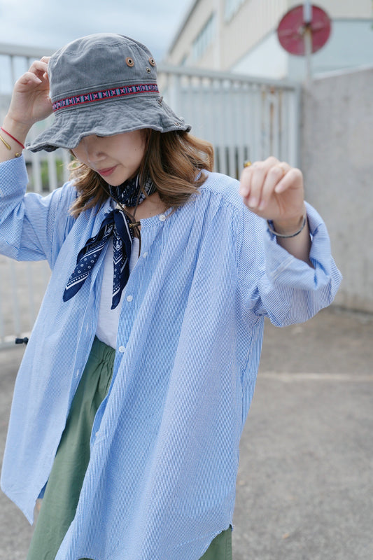 CA915 SEERSUCKER STRIPED SHIRT