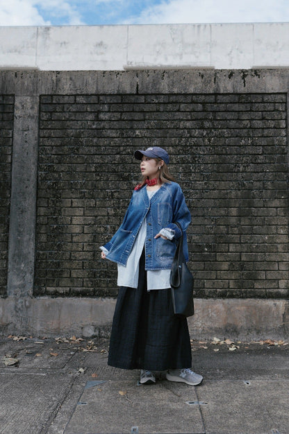 CA916 V-NECK DENIM JACKET
