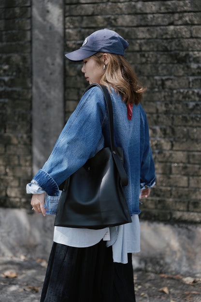 CA916 V-NECK DENIM JACKET