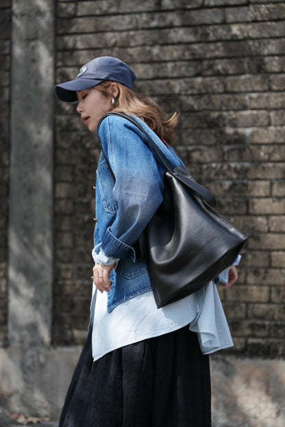 CA916 V-NECK DENIM JACKET