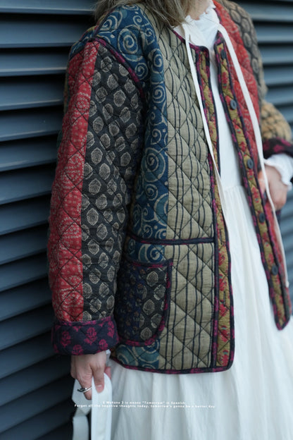 MZ638 PATCHWORK QUILTING JACKET (彩布1）
