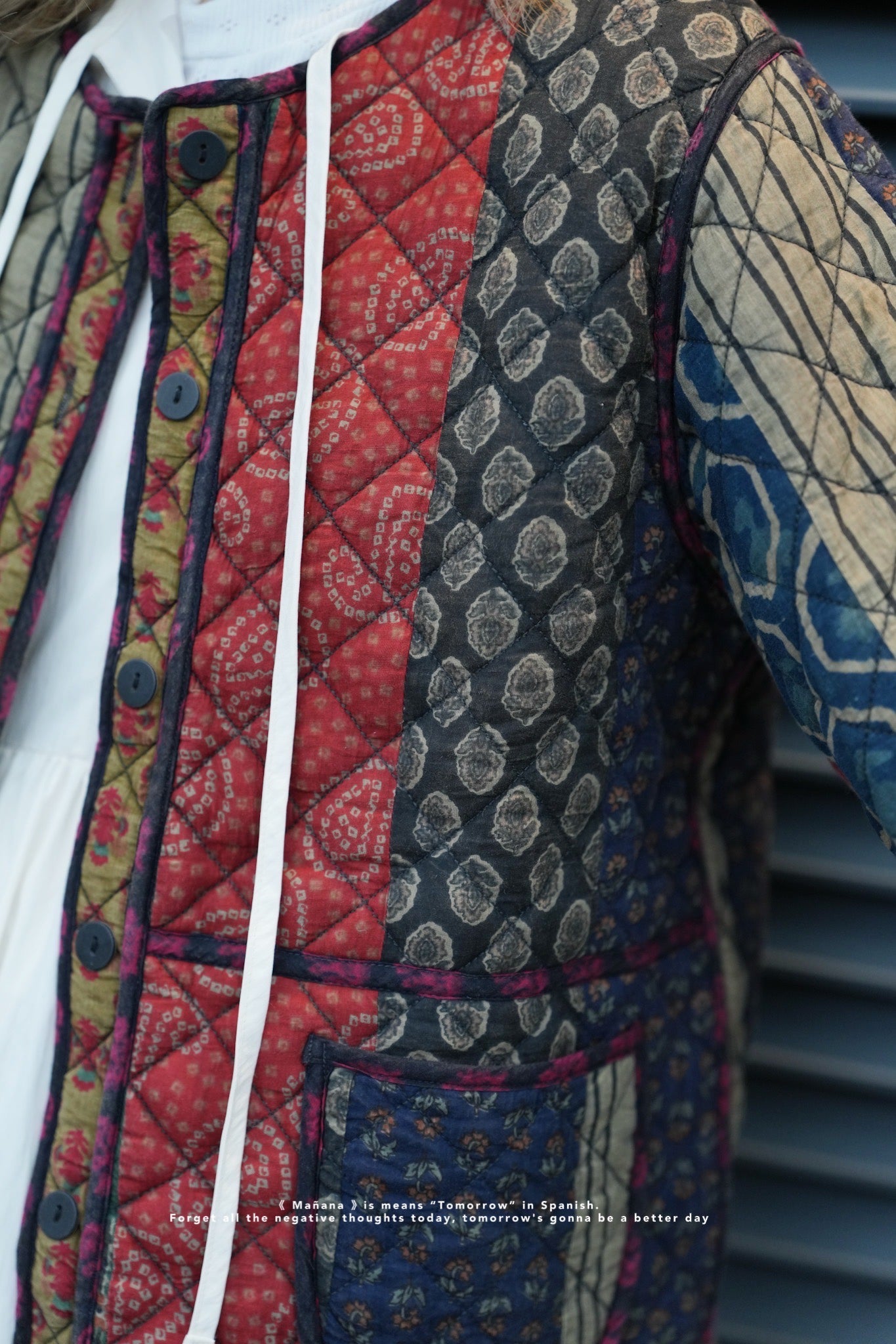 MZ638 PATCHWORK QUILTING JACKET (彩布1）