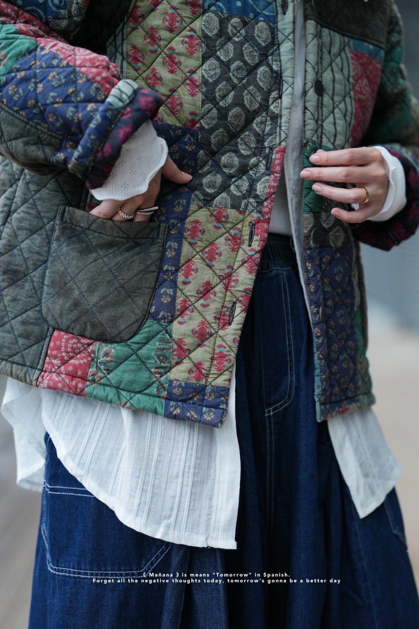 MZ638 PATCHWORK QUILTING JACKET (彩布2）