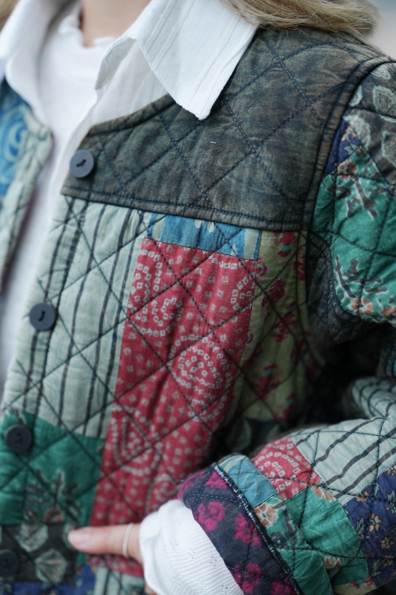 MZ638 PATCHWORK QUILTING JACKET (彩布2）