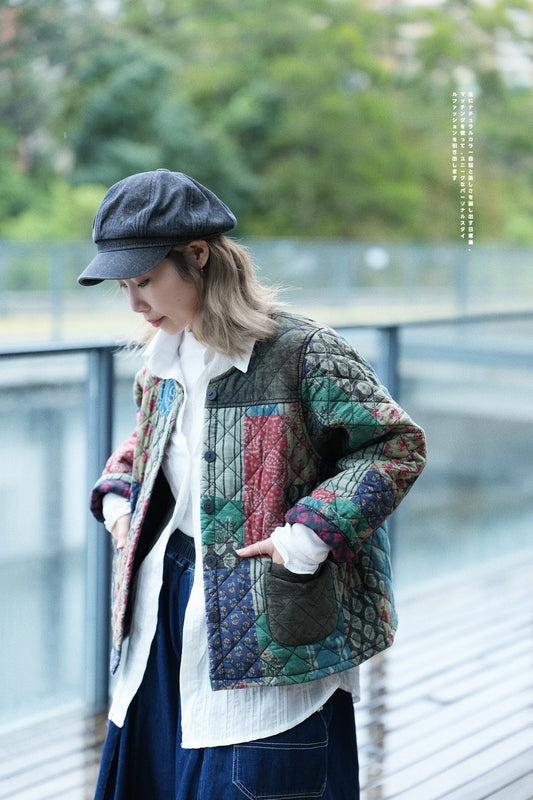 MZ638 PATCHWORK QUILTING JACKET (彩布2）