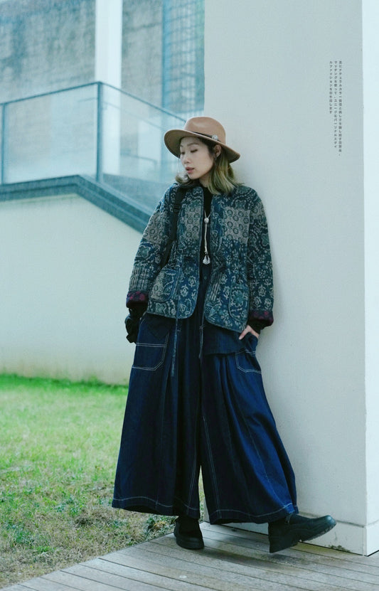 MZ638 PATCHWORK QUILTING JACKET (藍染1）