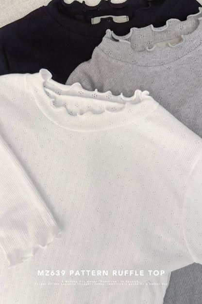 MZ639 PATTERN RUFFLE TOP【 買2件減-$20 】