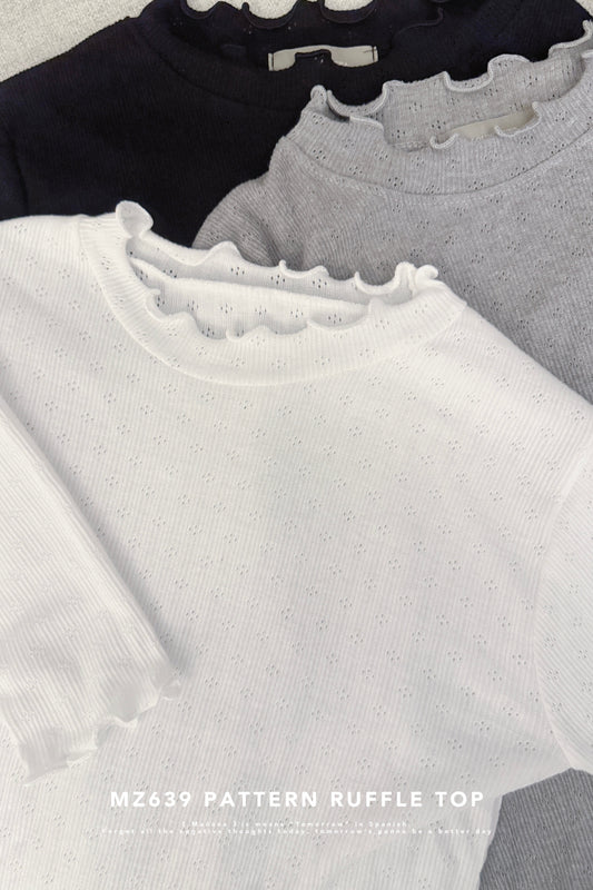 MZ639 PATTERN RUFFLE TOP【 買2件減-$20 】