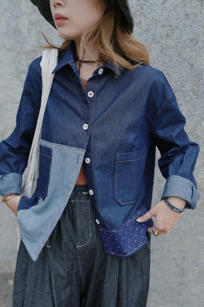 MZ846 PATCHWORK DENIM JACKET