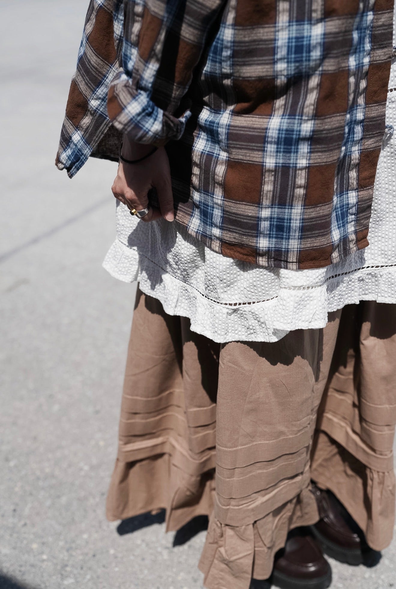 CB107 DOBBY PLAID SHIRT BLOUSE