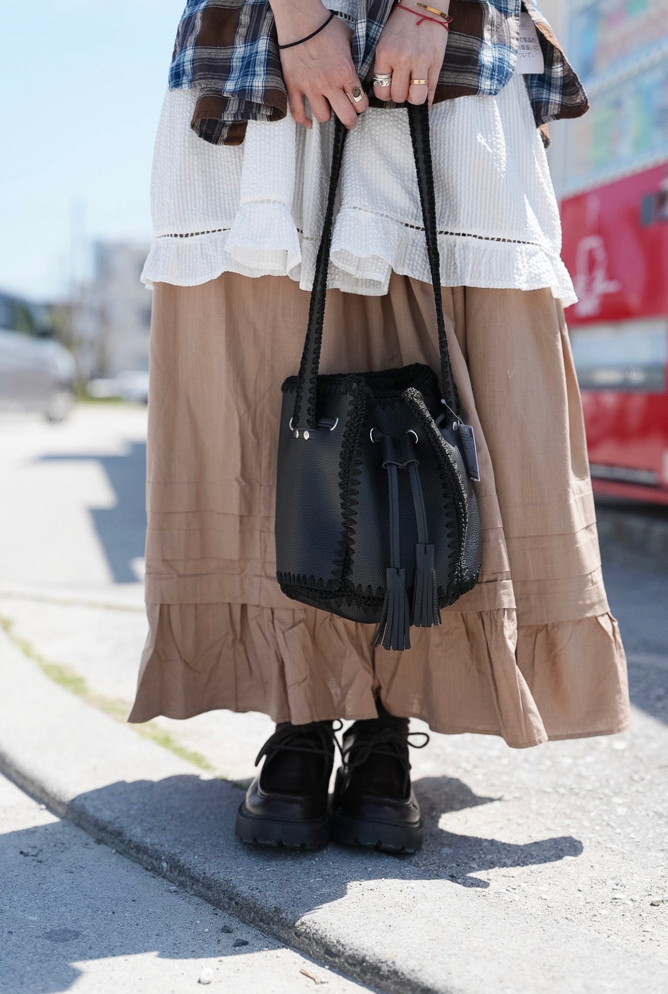 CB106 PLEATED FLARE SKIRT