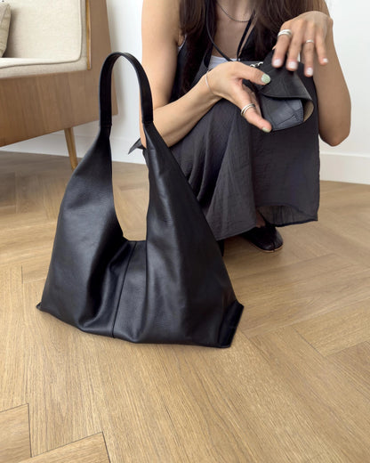 BUCKS & LEATHER ITALIAN LEATHER LARGE TOTE BAG / 2 COLORS