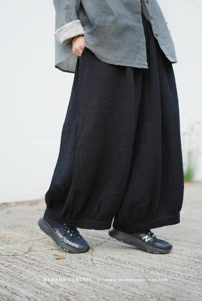 CA649 GAUZE COTTON BALLOON PANTS