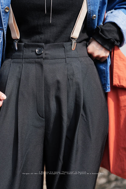 MZ640 PLEATED WAIST BAND STRAIGHT PANTS