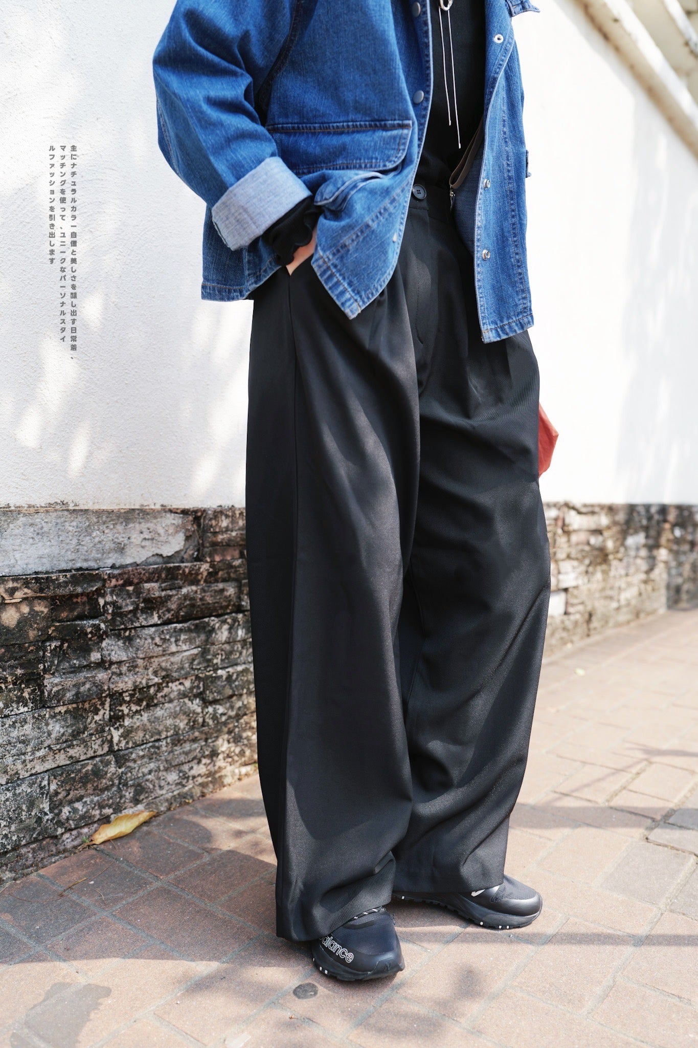 MZ640 PLEATED WAIST BAND STRAIGHT PANTS