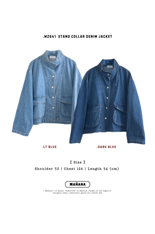 MZ641 STAND COLLAR DENIM JACKET
