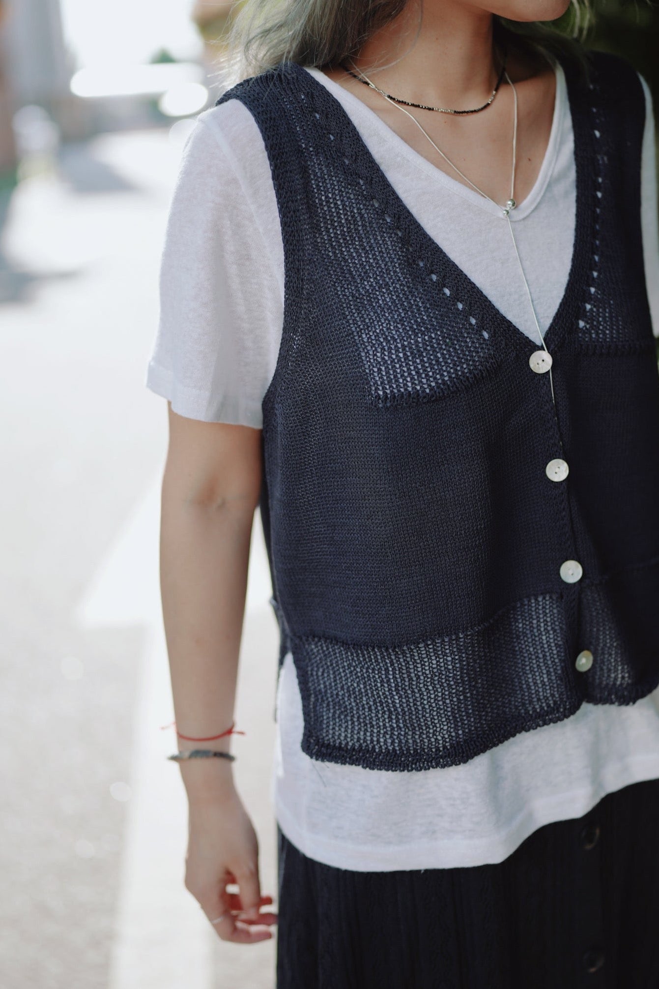 MZ350 CROPPED KNIT VEST