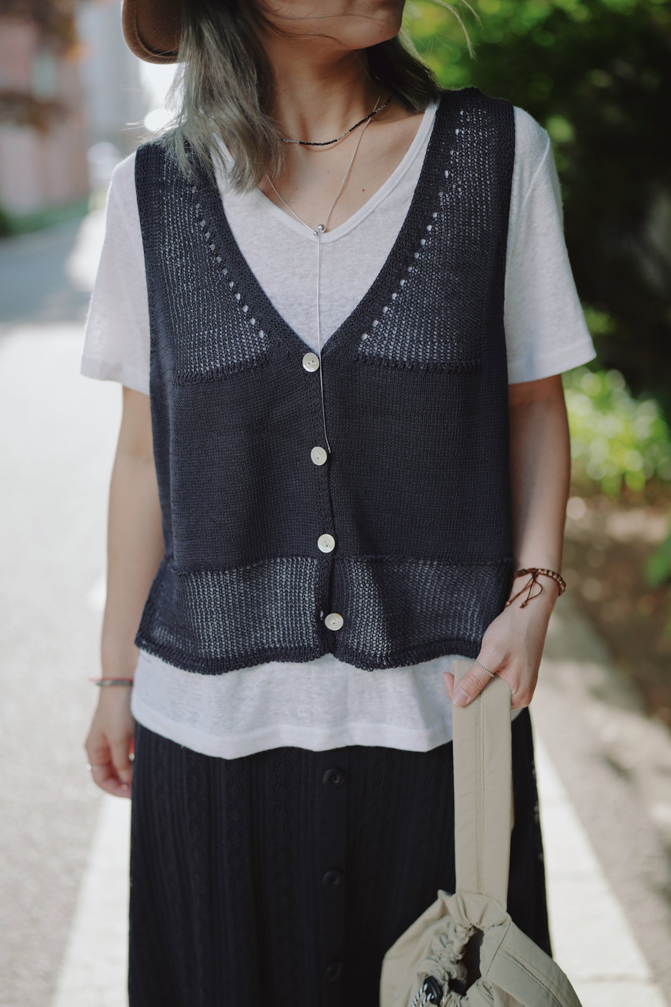 MZ350 CROPPED KNIT VEST