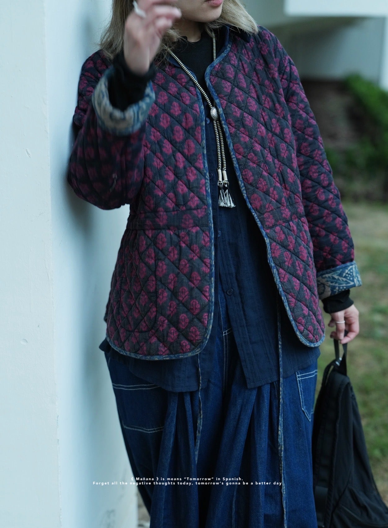 MZ638 PATCHWORK QUILTING JACKET (藍染1）