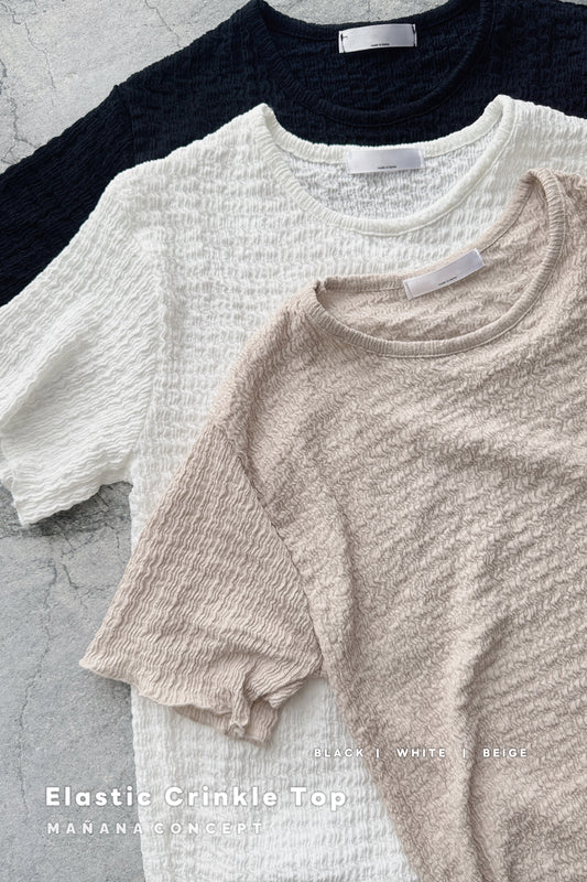 MZ772 ELASTIC CRINKLE TOP