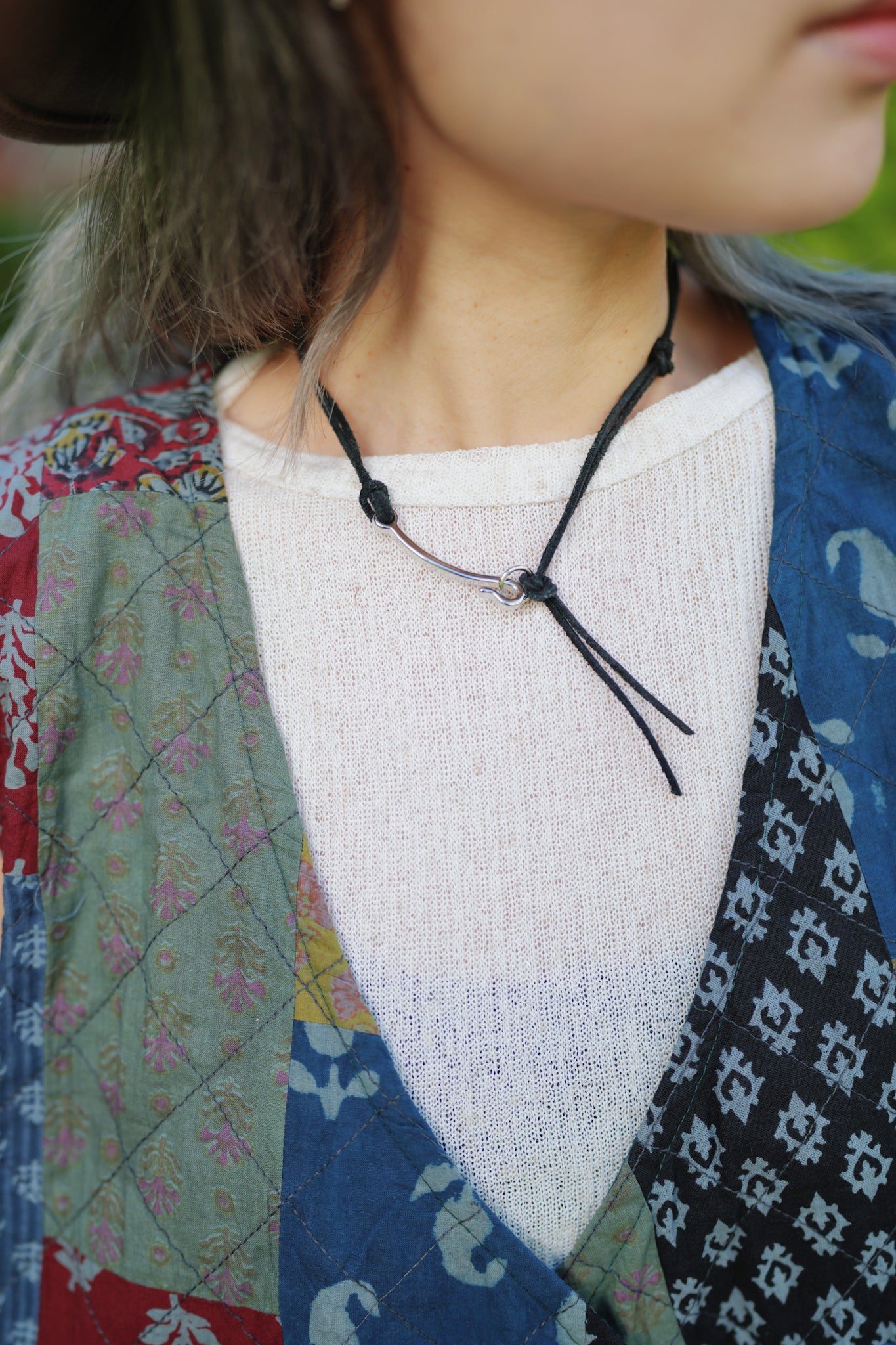 MZ335 Leather Tie Necklace