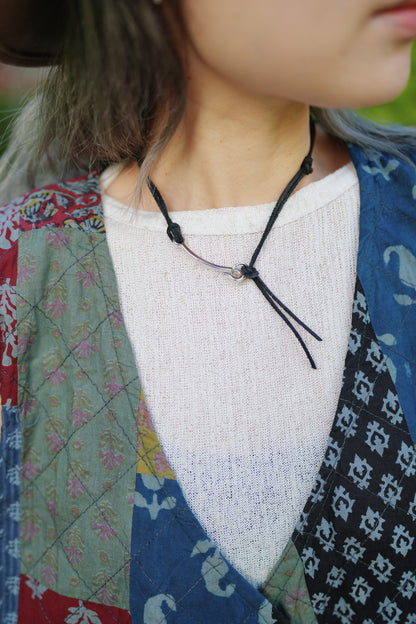 MZ335 Leather Tie Necklace