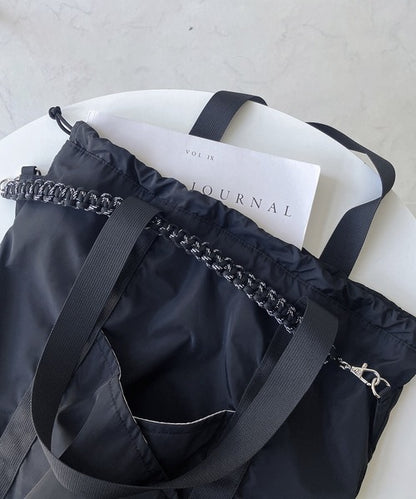 NA440 DRAWSTRING POCKET TOTE BAG