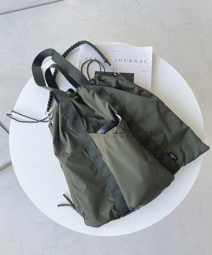 NA440 DRAWSTRING POCKET TOTE BAG