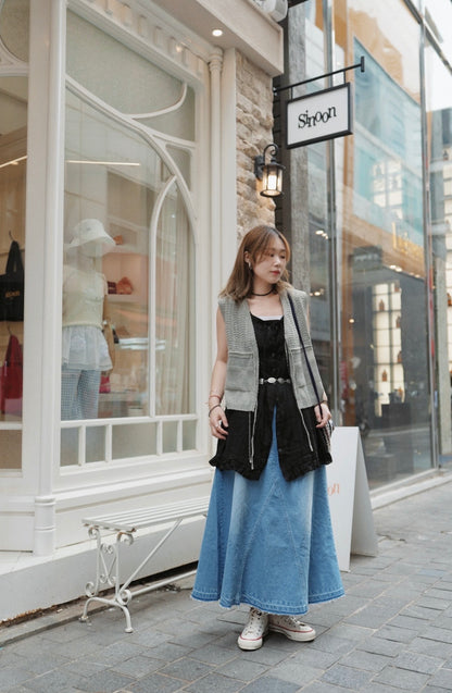 MZ760 RIBBON KNIT VEST
