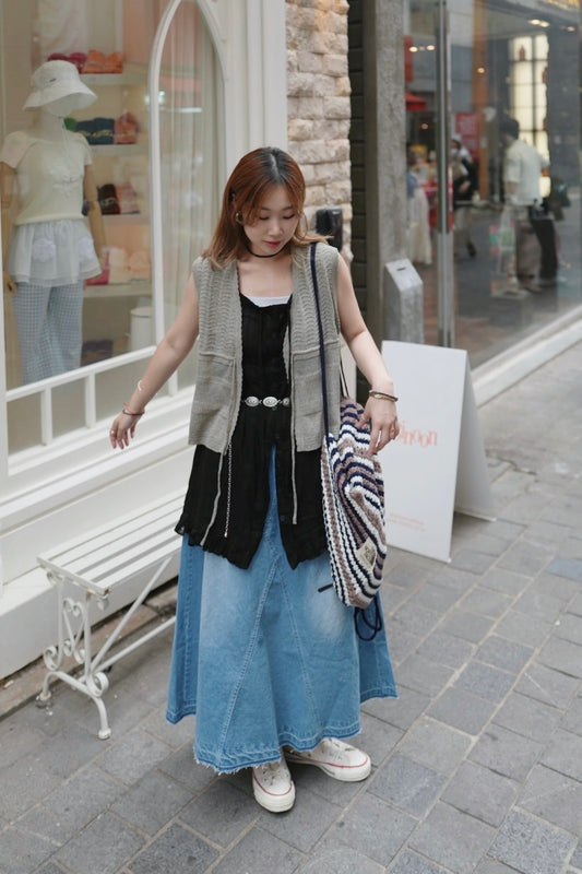 MZ760 RIBBON KNIT VEST