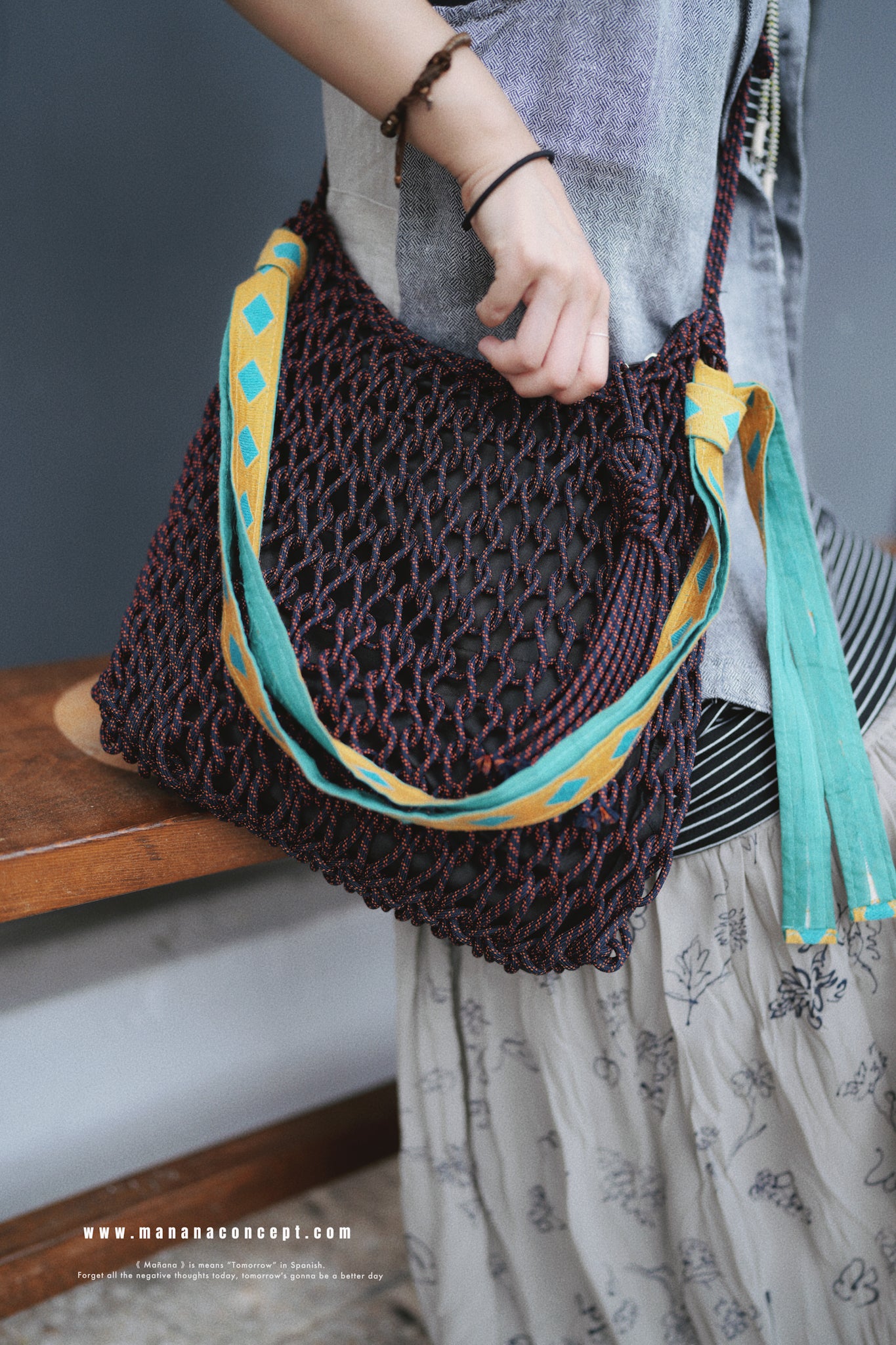 CA626 Mañana Handmade 2way Macrame Bag
