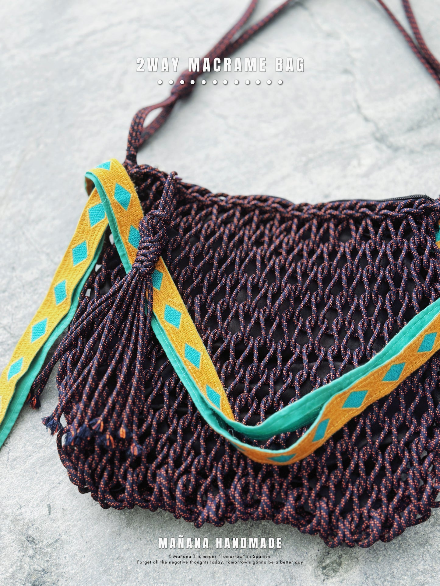 CA626 Mañana Handmade 2way Macrame Bag