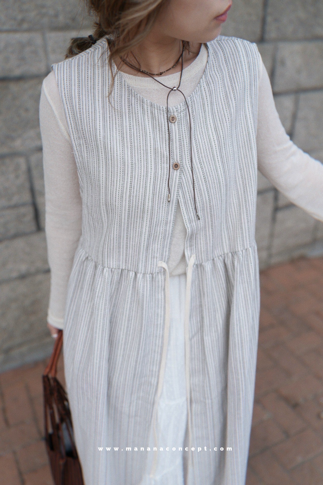 MZ618 LEATHER WRAP NECKLACE