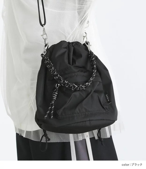NA439 2WAY DRAWSTRING BUCKET BAG