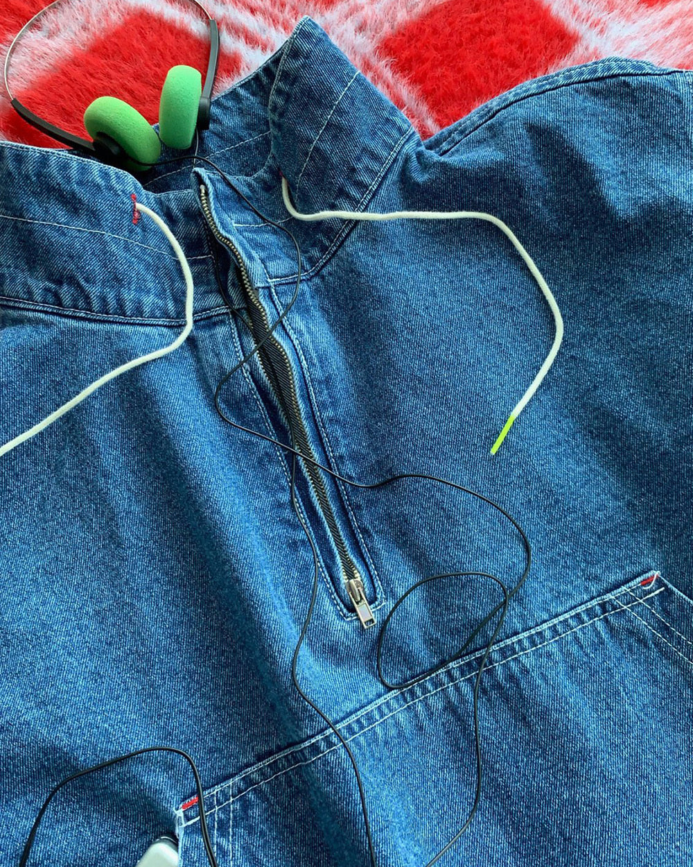 MZ555 Half-Zip Denim Pullover
