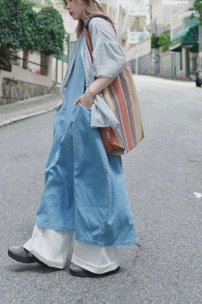 MZ783 PREIMUM SOFT WASHED DENIM DRESS