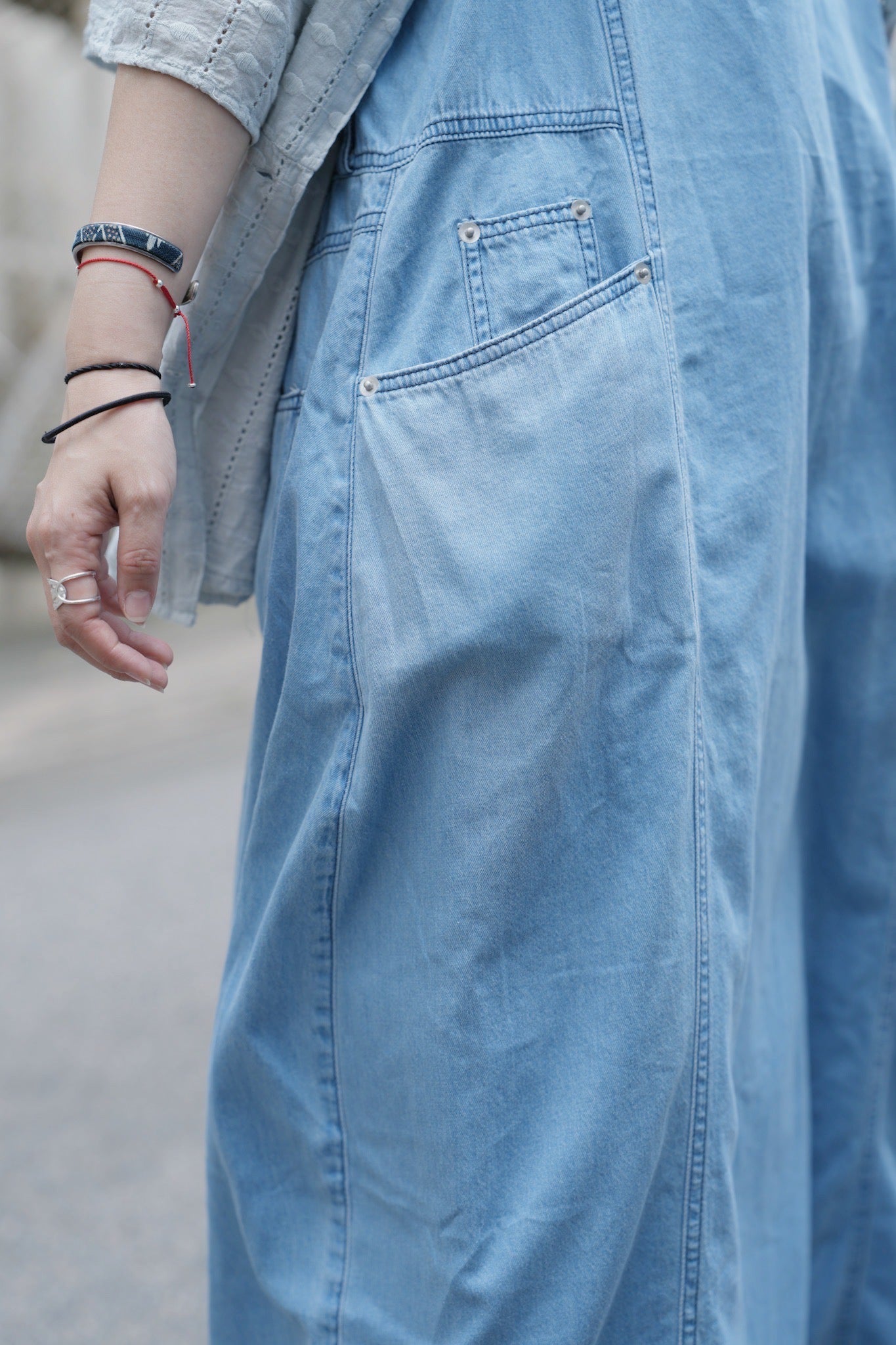 MZ783 PREIMUM SOFT WASHED DENIM DRESS