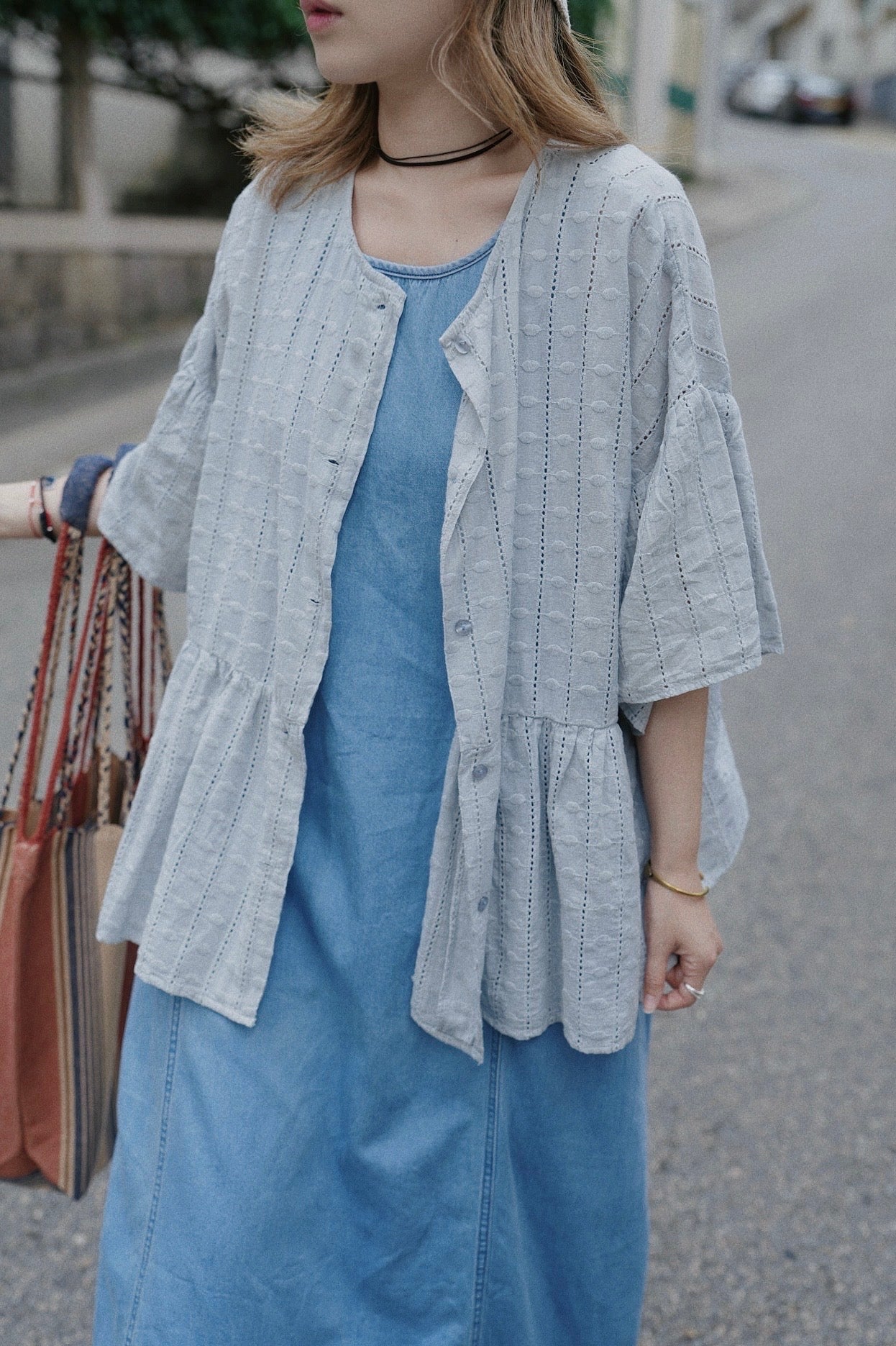 MZ783 PREIMUM SOFT WASHED DENIM DRESS