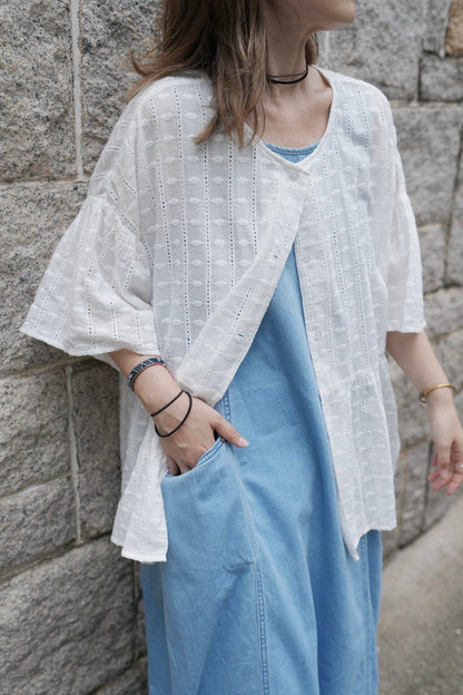 CA702 LADDER LACE SHIRT BLOUSE