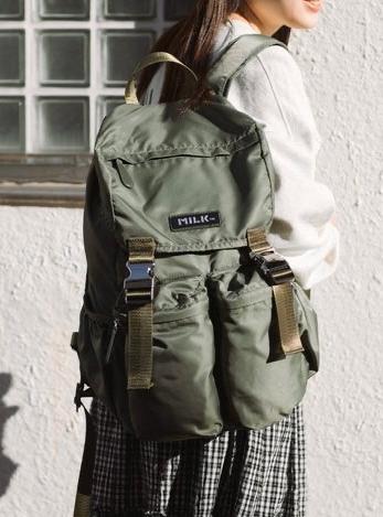 CA597 MILKFED. Logo Plate Backpack