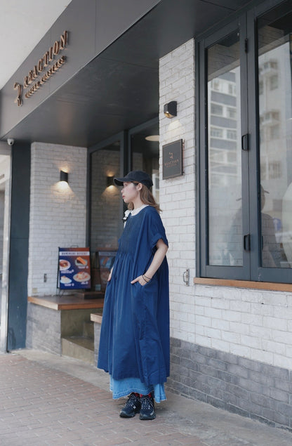 CA703 PINTUCK ONE PIECE DRESS