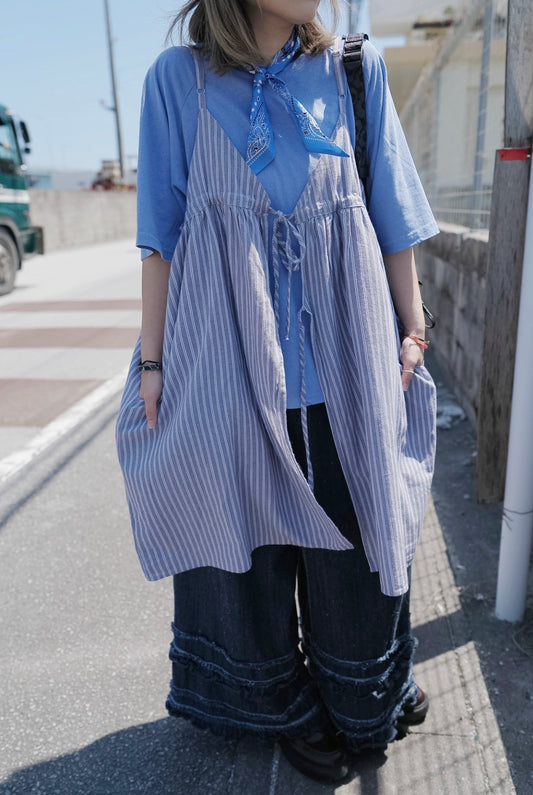 CB102 2WAY STRIPED LAYER DRESS