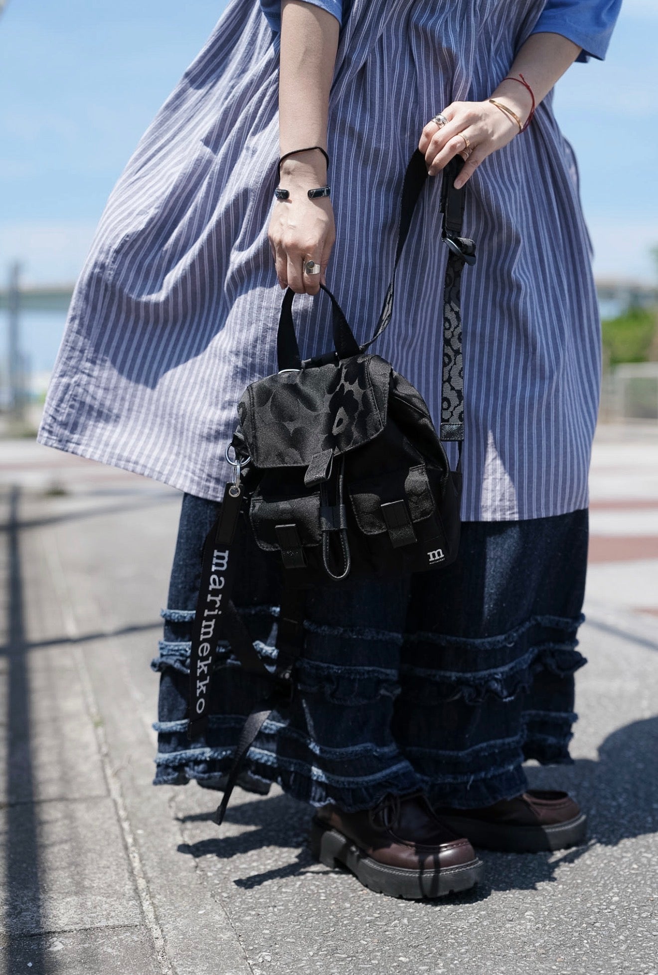 CB103 RUFFLE DENIM JEANS