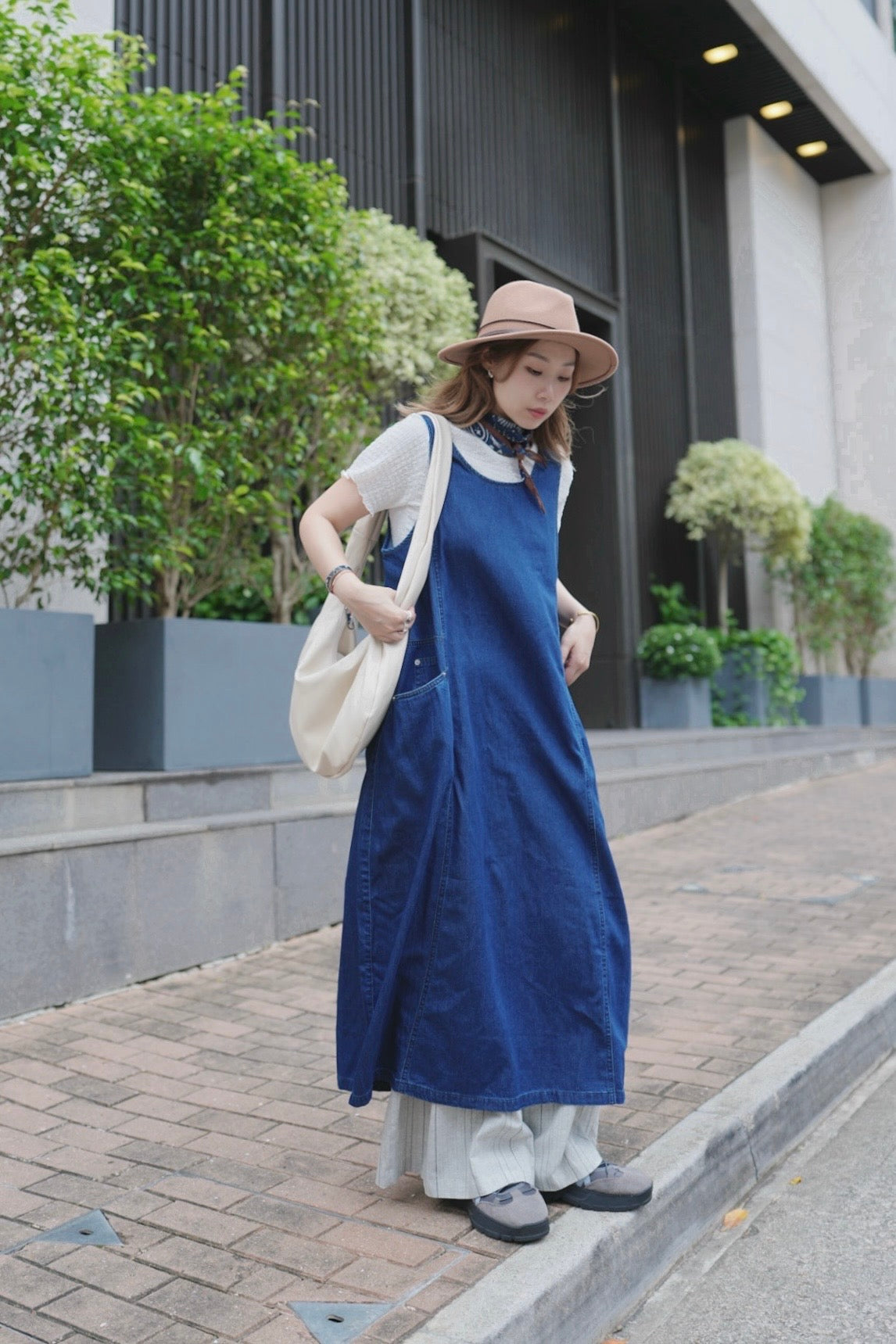 MZ783 PREIMUM SOFT WASHED DENIM DRESS