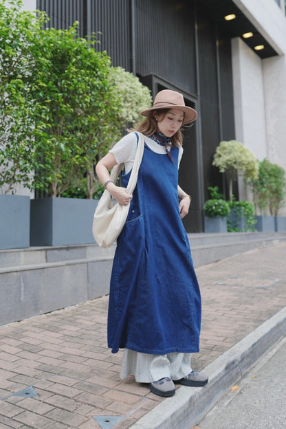 MZ783 PREIMUM SOFT WASHED DENIM DRESS