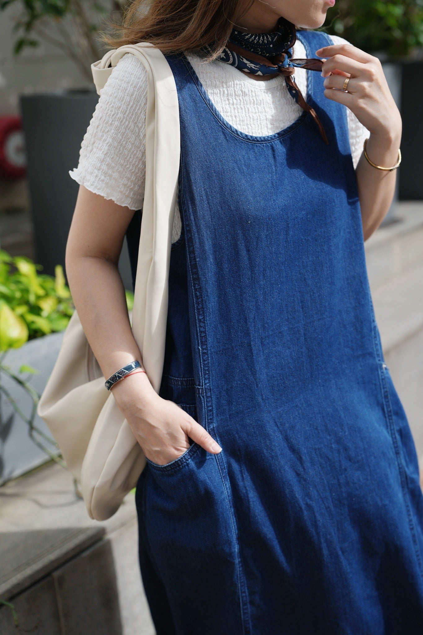 MZ783 PREIMUM SOFT WASHED DENIM DRESS