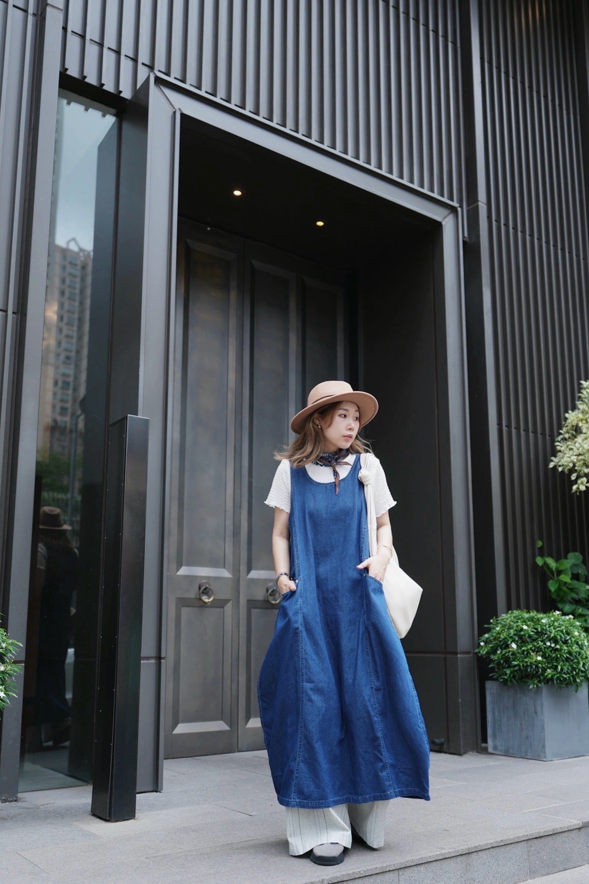 MZ783 PREIMUM SOFT WASHED DENIM DRESS