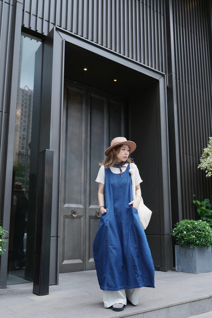 MZ783 PREIMUM SOFT WASHED DENIM DRESS